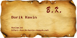 Borik Kevin névjegykártya